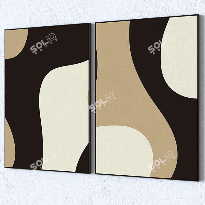 Modern Wall Art Frames Set 3D model image 2