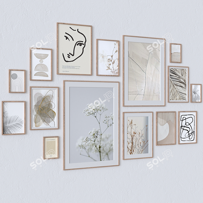 Assorted 3D Wall Art Set. 3D model image 2