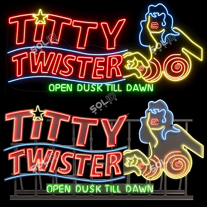 TittyTwister Neon Sign Kit 3D model image 1