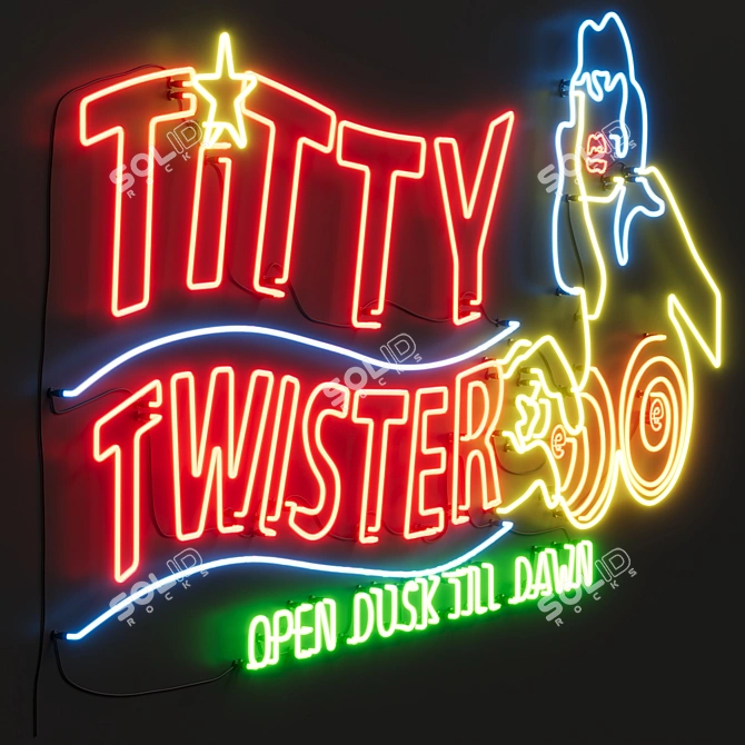 TittyTwister Neon Sign Kit 3D model image 2