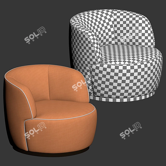 Elegant CIPRIA Armchair, SOFTHOUSE 3D model image 5