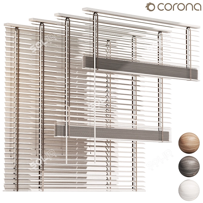 Foldable Wood Blinds 04 | Unique Home Décor 3D model image 1