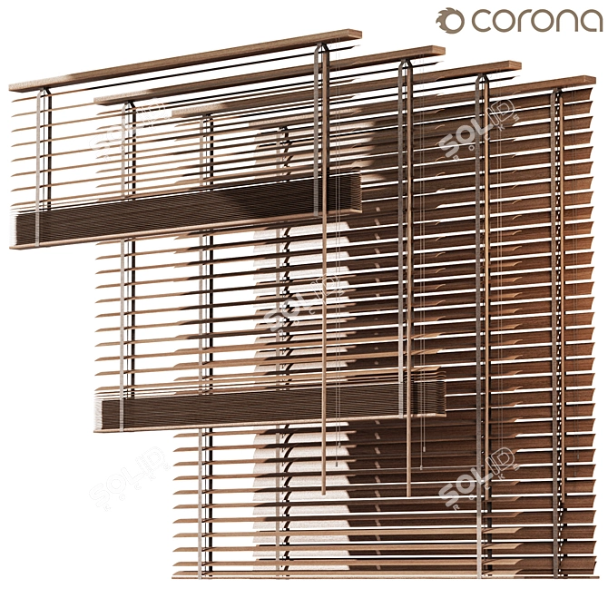 Foldable Wood Blinds 04 | Unique Home Décor 3D model image 4