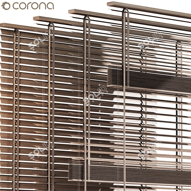 Foldable Wood Blinds 04 | Unique Home Décor 3D model image 5