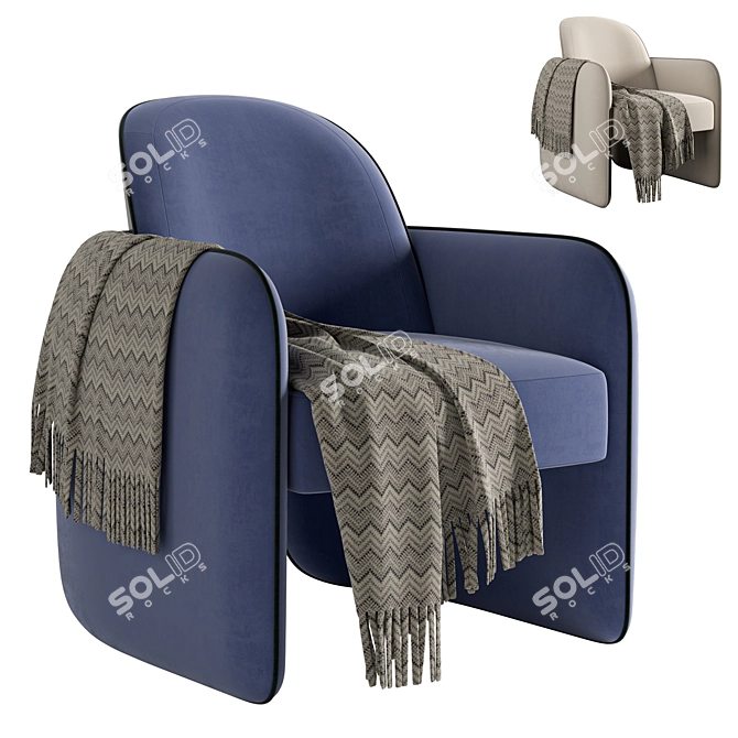 Sleek Saddleback Chair in 3 Colors 3D model image 9