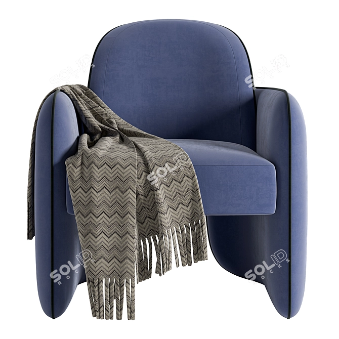 Sleek Saddleback Chair in 3 Colors 3D model image 10