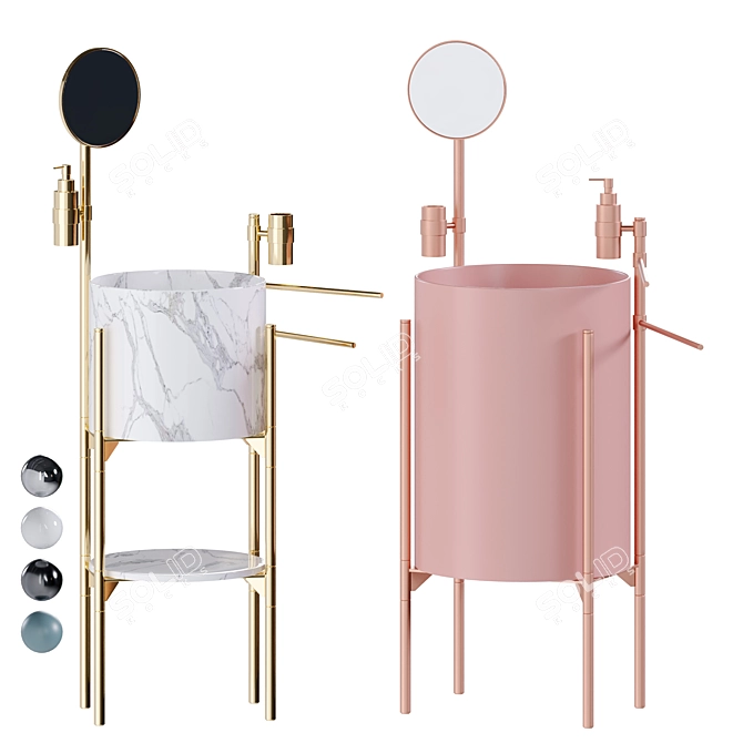 Polished Lavabi Sink Design 3D model image 2