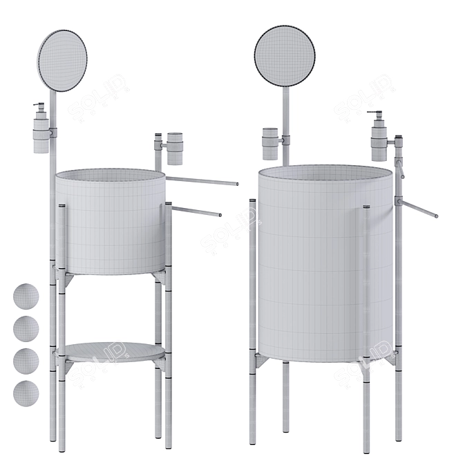 Polished Lavabi Sink Design 3D model image 1