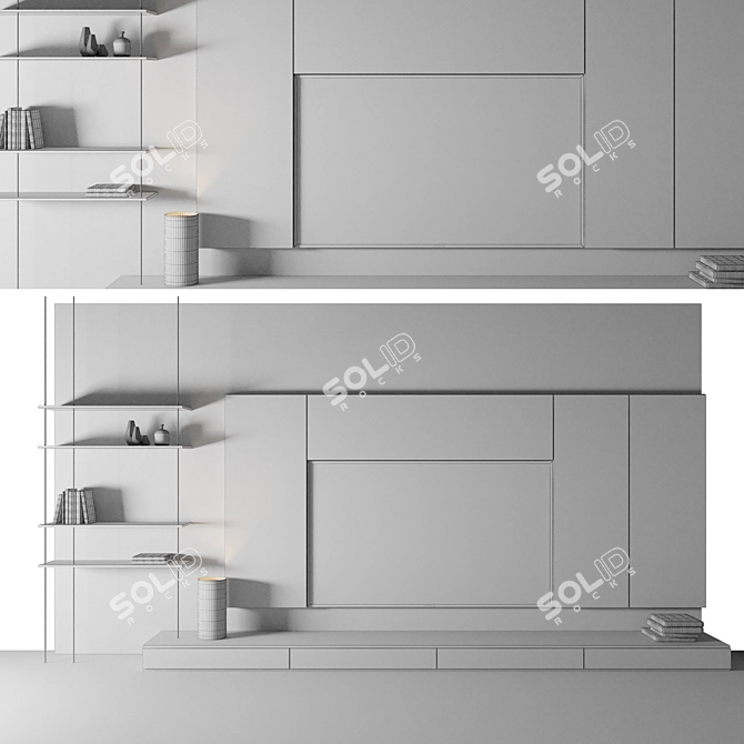 Modern TV Wall Design Model 3D model image 2