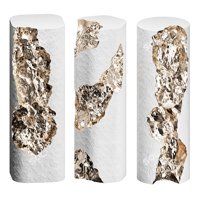 Gypsum & Metal Sculpture Set 3D model image 1