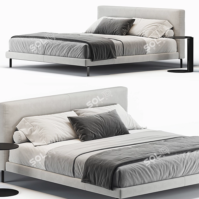 Modern Faux Leather Bed 2013 3D model image 1