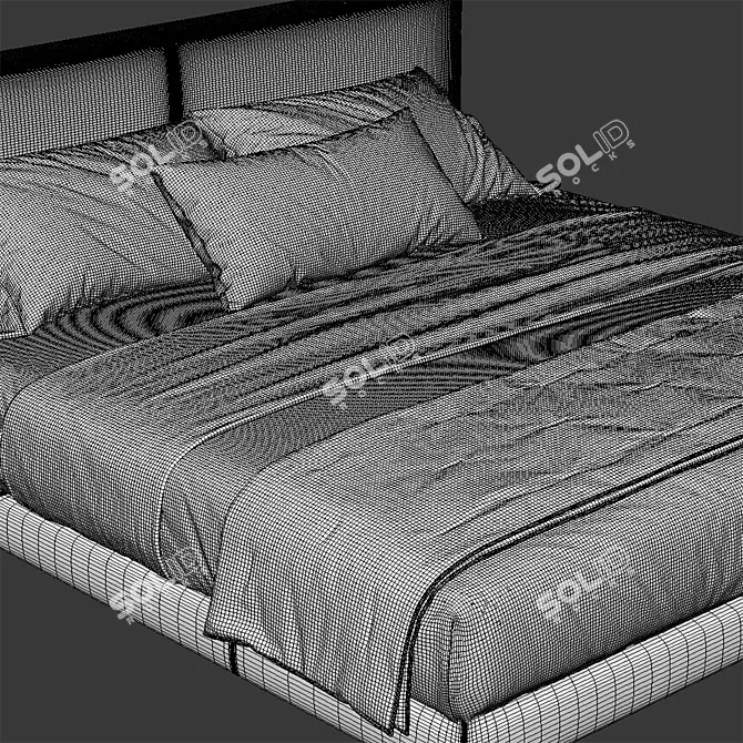 Modern Faux Leather Bed 2013 3D model image 3