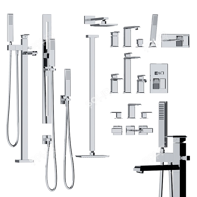 GESSI Eleganza Bathroom Fixture Set 3D model image 2