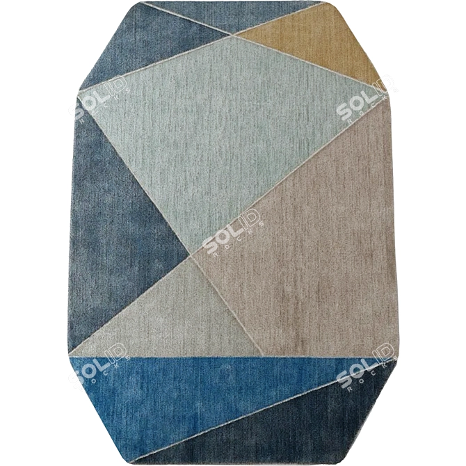 Geometric Moon Rug, Artfully Crafted 3D model image 1