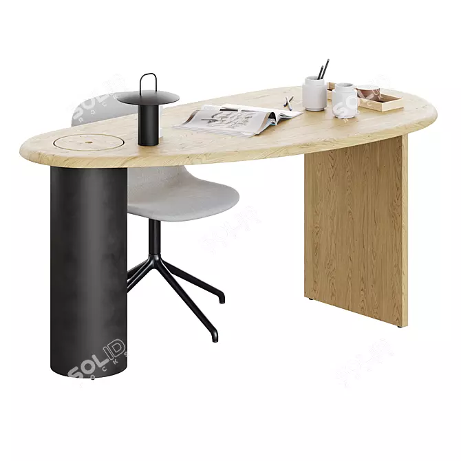 Eclipse Desk Workplace Furniture Modelling 3D model image 4