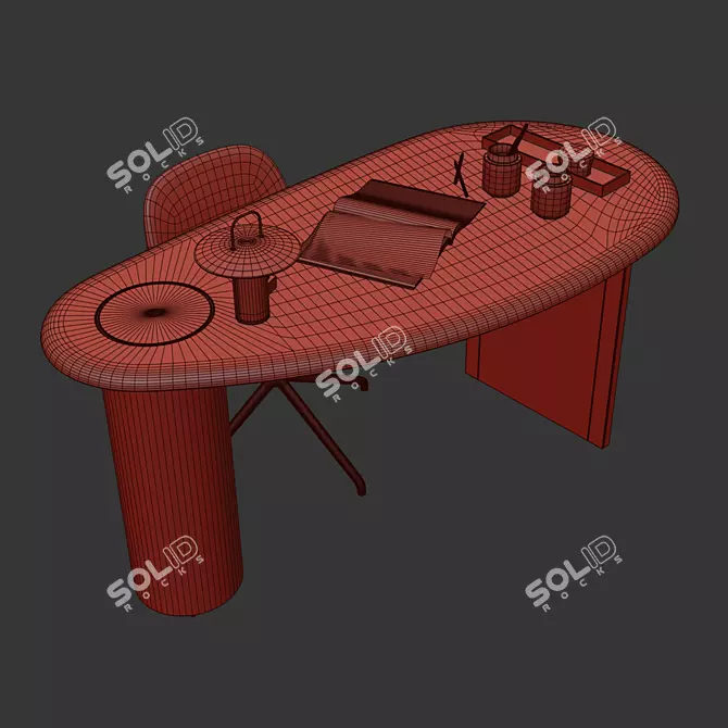 Eclipse Desk Workplace Furniture Modelling 3D model image 6