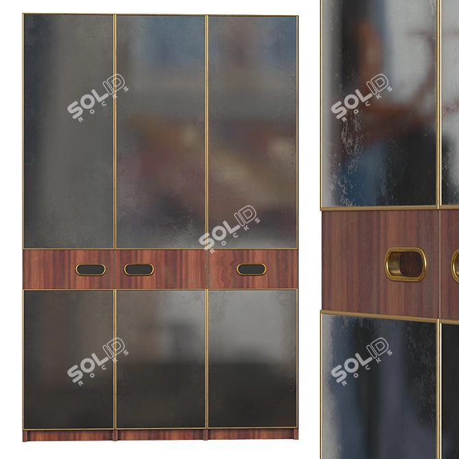 Retro Vintage Wardrobe 3D model image 1