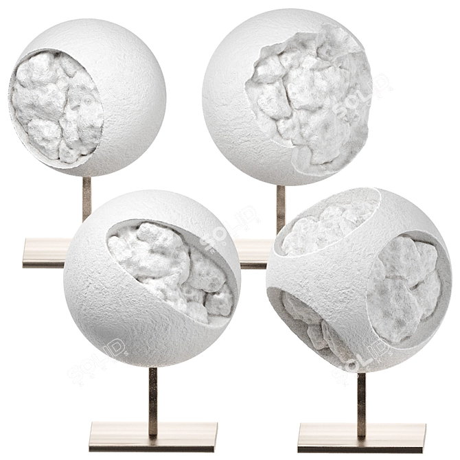 Decorative Gypsum Sculpture Set 3D model image 1