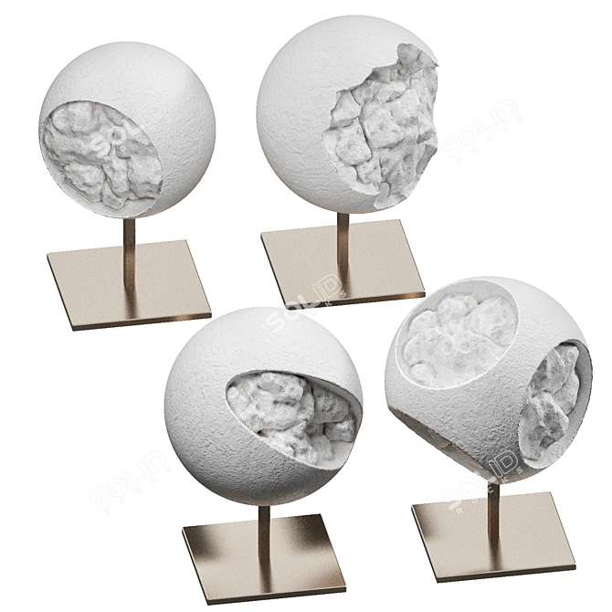 Decorative Gypsum Sculpture Set 3D model image 2