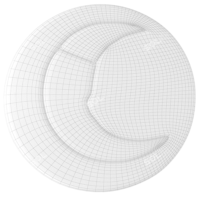 Sleepy Moon Round Rug 3D model image 3