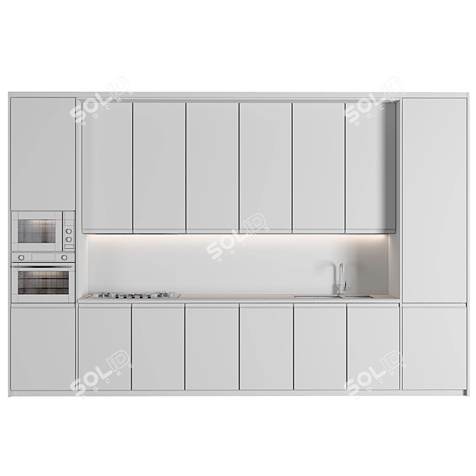 Modern Kitchen Module: 4K Marble 3D model image 4