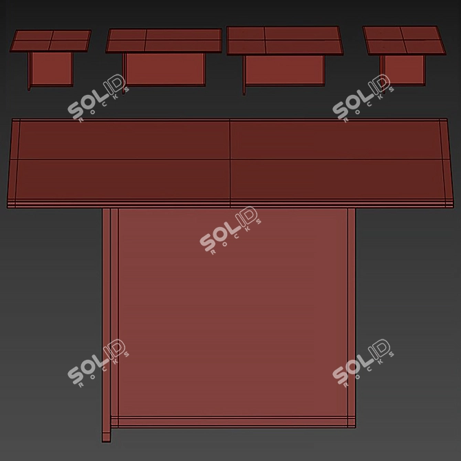 Colorful Glass Dining Table Set 3D model image 2