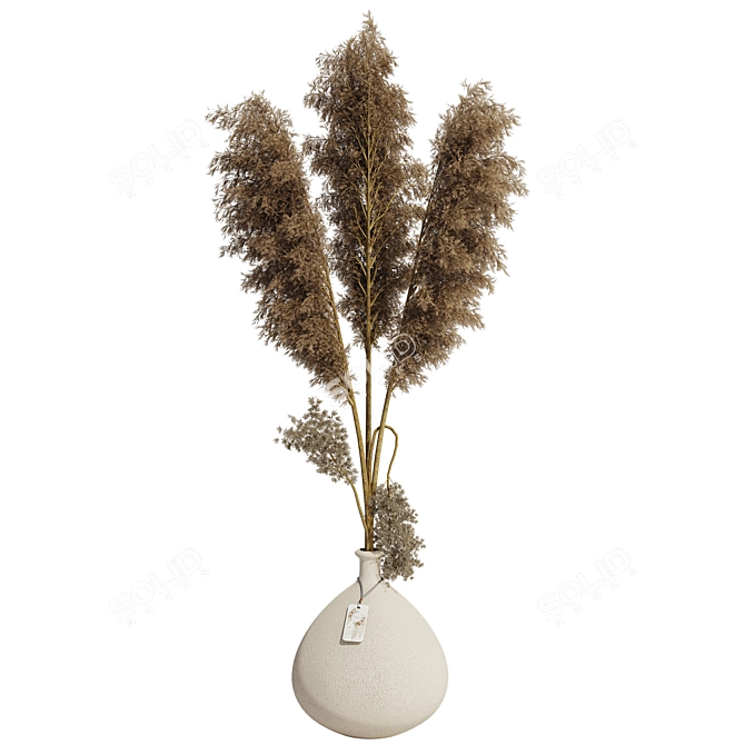 Minimal Pampas Grass Vase Bundle 3D model image 2