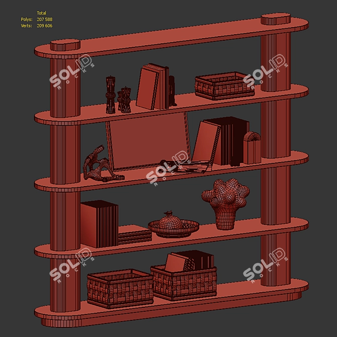 Rome Shelf with Cosmorelax Decor 3D model image 5