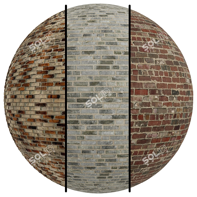 Rustic AR Firebrick Texture Set 3D model image 1