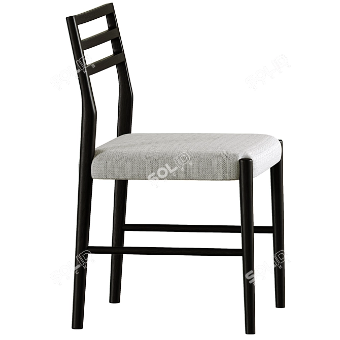 Elegant Quincy Basketweave Dining Chair 3D model image 4