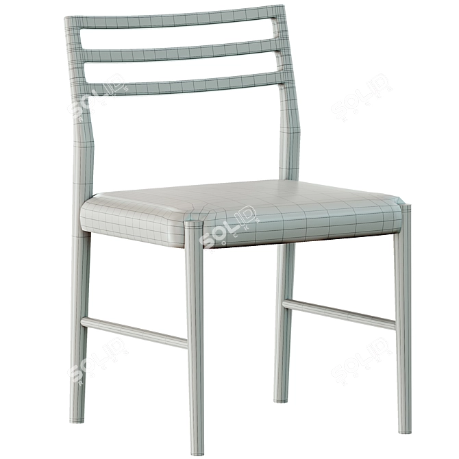 Elegant Quincy Basketweave Dining Chair 3D model image 7