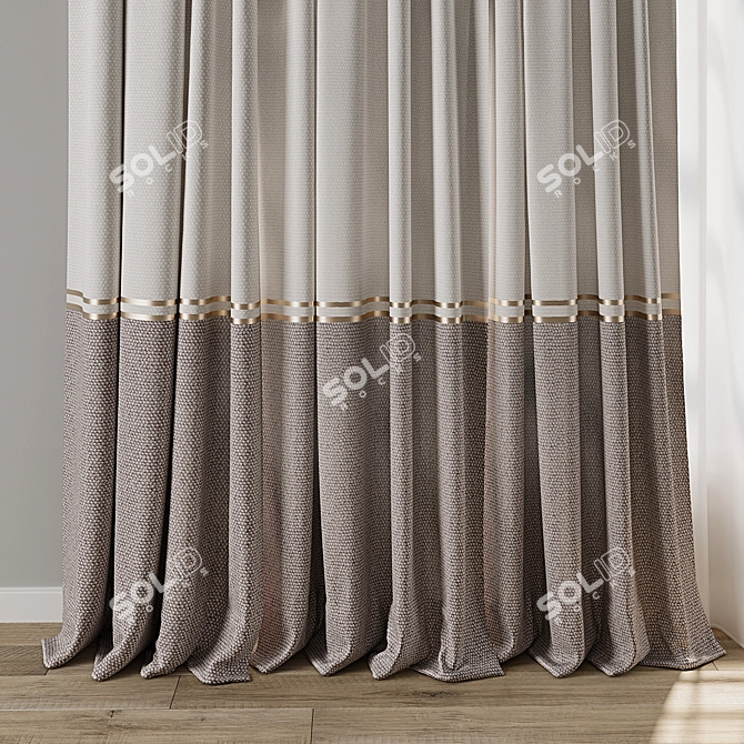 Minimalist Curtain 3D Model Kit 3D model image 2