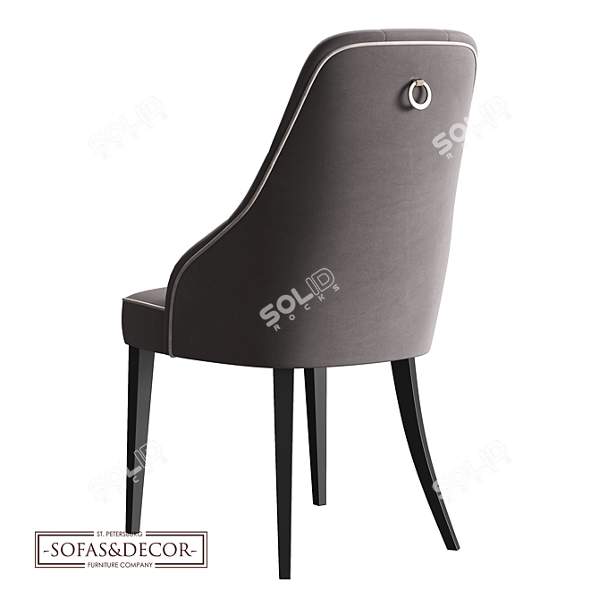 Customizable Modern Velvet Dining Chair 3D model image 2