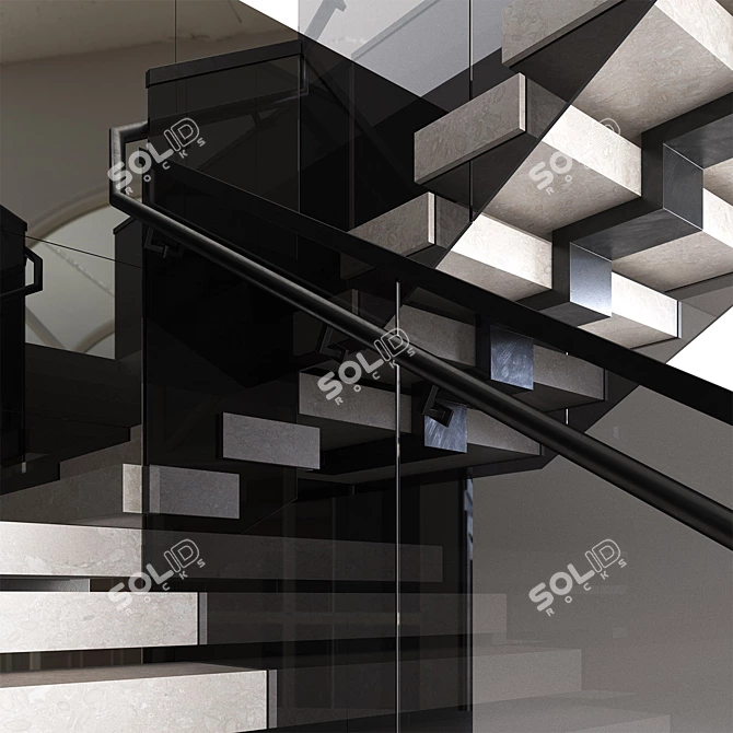  Modern Staircase Design 3D Model 3D model image 2