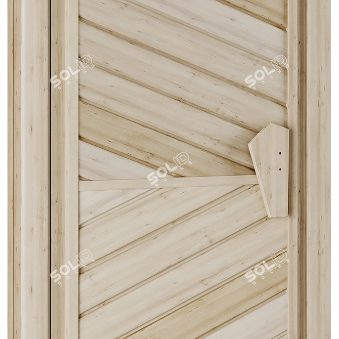 Sauna and Bath Wooden Doors 3D model image 6