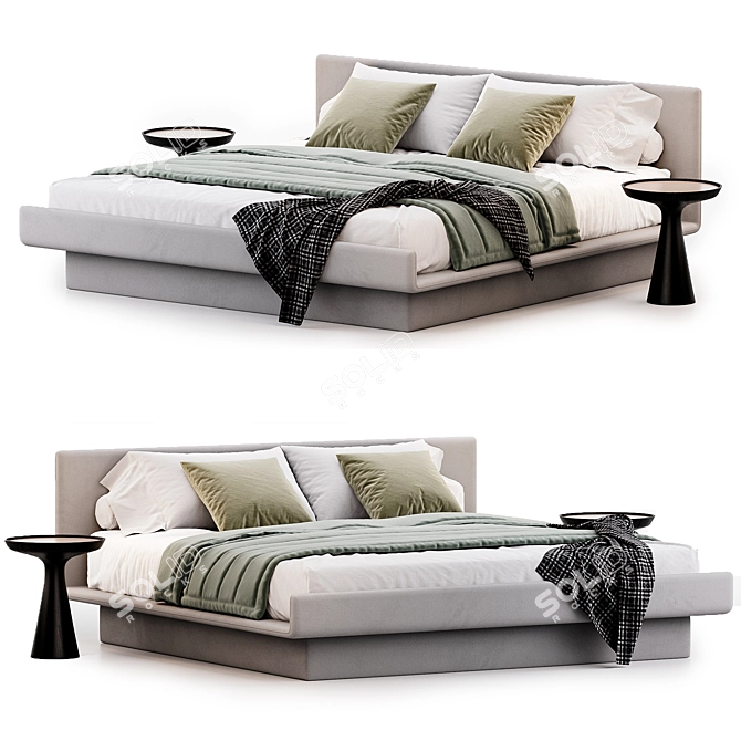 Modern Elegant Lilas Bed Frame 3D model image 2