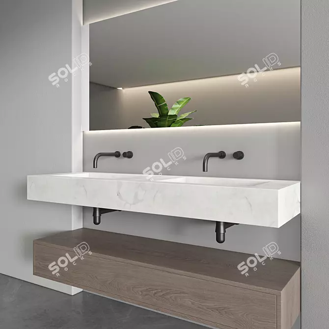 Modern Bathroom Furniture Set 116 3D model image 3