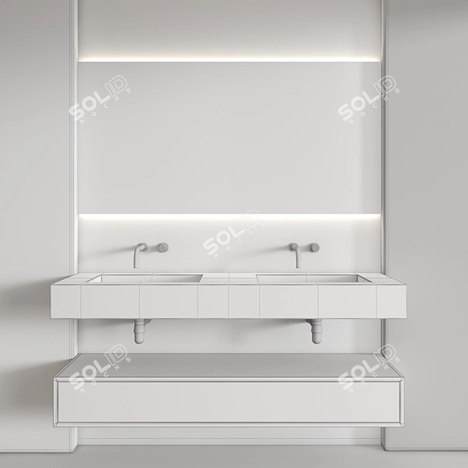 Modern Bathroom Furniture Set 116 3D model image 5