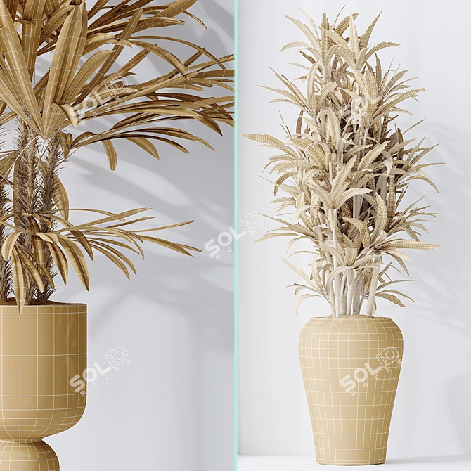 Tropical Plant Vase Collection 3D model image 7