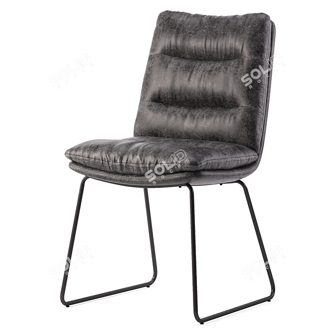 Chic Gray Upholstered Dining Chairs 3D model image 1