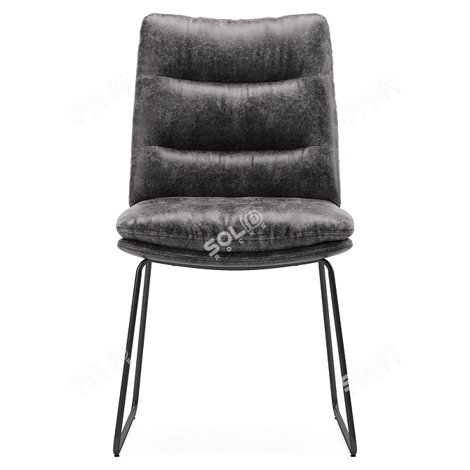 Chic Gray Upholstered Dining Chairs 3D model image 2