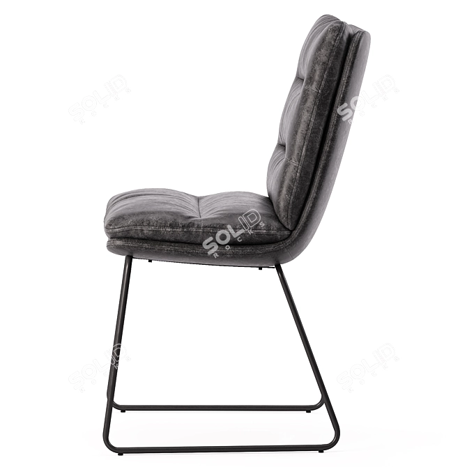 Chic Gray Upholstered Dining Chairs 3D model image 3