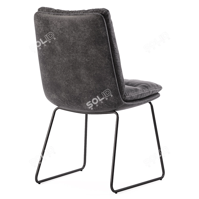 Chic Gray Upholstered Dining Chairs 3D model image 4