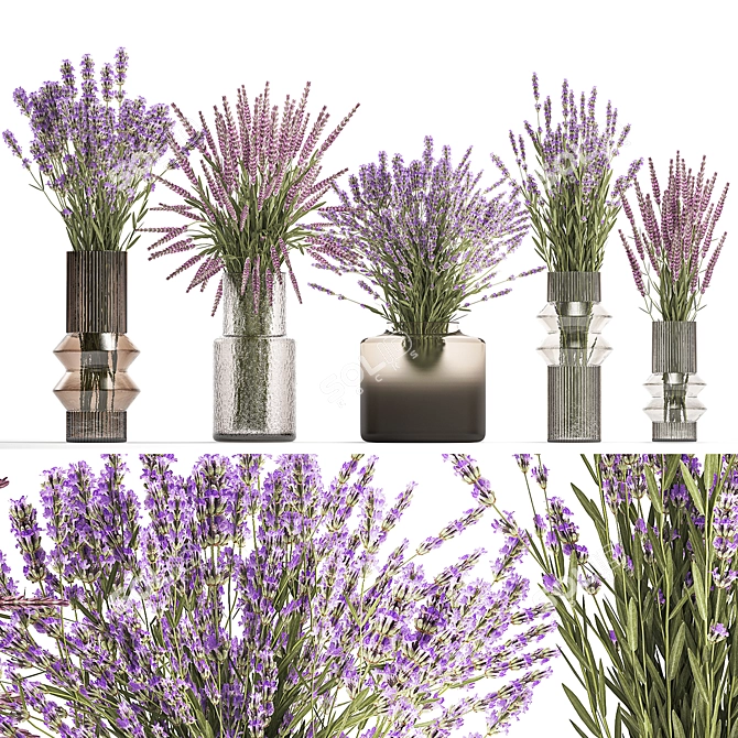 Field Flowers Bouquet Set 3D model image 1