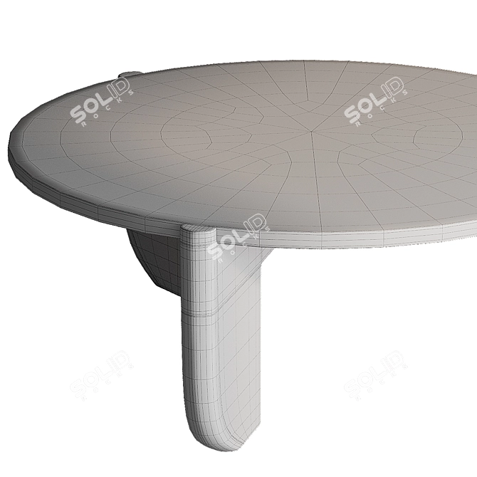 Minimalist Stone Tripod Coffee Table 3D model image 3