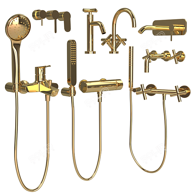 Fima Shower Faucet Set Collection 3D model image 3