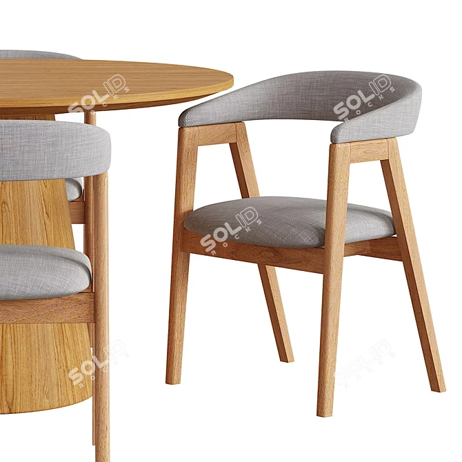 Modern Chair & Table Set 3D model image 4