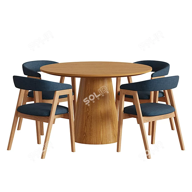 Modern Chair & Table Set 3D model image 5