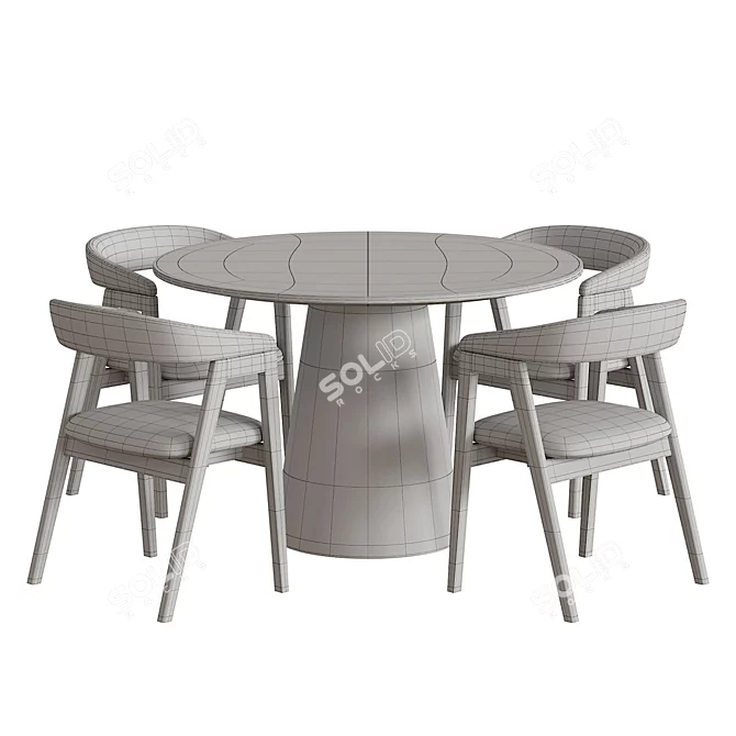 Modern Chair & Table Set 3D model image 7