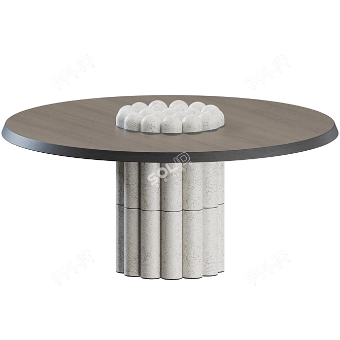 Modern Baba Chair Set with RAKU-YAKI Table 3D model image 6